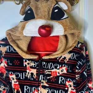 Rudolph Reindeer Hooded Onesie